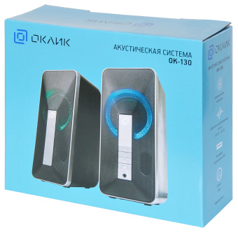 Акустическая система OKLICK OK-130 (2x10W, Bluetooth, питание от USB) black