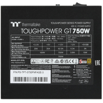 Блок питания .750W Thermaltake Toughpower GT 140mm 80+ Gold