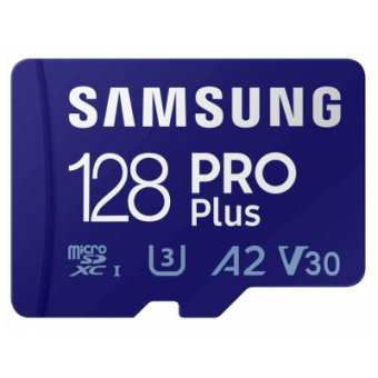 Карта памяти microSD 128Gb Samsung PRO Plus Class 10 160MB/s с SD адаптером