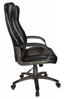 Кресло Бюрократ CH-879N (эко.кожа, мех. качания, крест. пластик, до 120 кг) Черный