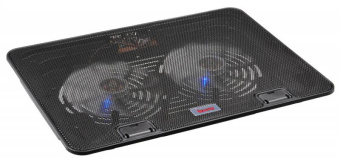 Подставка для ноутбука 15" BURO LCP156H (металл. сетка, 2*1400 об/мин, 21дБ, LED-подсветка) черный