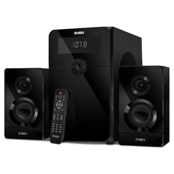 Акустическая система SVEN MS-2250 (2x15W+ 30W, дерево, Bluetooth, SD, FM, USB, ПДУ) black