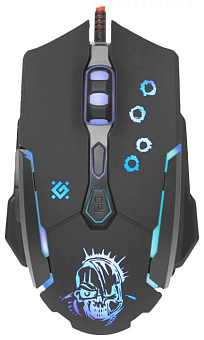 Мышь проводная Defender GM-170L Killer (3200dpi переключаемая подсветка коврик в комплекте ) USB черный