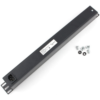 Блок розеток 8-евророзеток, 19" для серверной стойки, горизонтальный, 16А, вход - IEC 320 C14