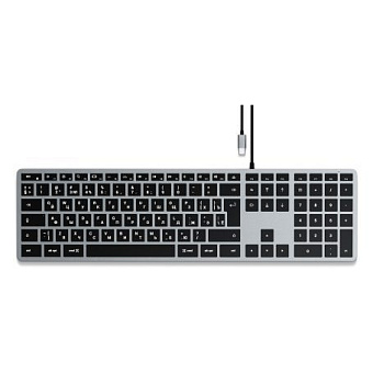 Клавиатура проводная Satechi Slim W3 USB-C Wired Keyboard (алюминиевый корпус, подсветка с тремя уровнями) Space Gray