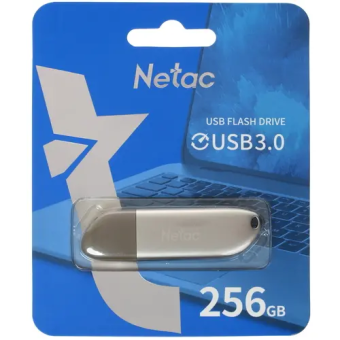 Флешка 256Gb Netac U352 USB3.0 с колпачком, металлическая