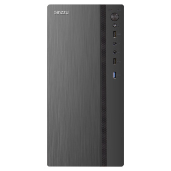Корпус Ginzzu B200, 2xUSB2.0, 1xUSB 3.0, без вентиляторов, без БП, mATX, чёрный