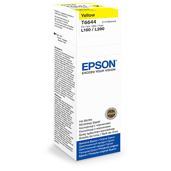 Картридж струйный EPSON T6644 для Epson L100/110/200/210, жёлтый