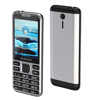 Мобильный телефон Maxvi X10i черный/серебристый