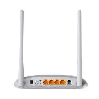 Модем ADSL с точкой доступа TP-Link TD-W8961N N300, 2.4 ГГц, ADSL2+, Annex A, 100 Мбит/с, белый