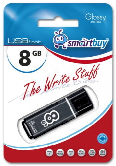 Флешка 8Gb SmartBuy Glossy USB Black