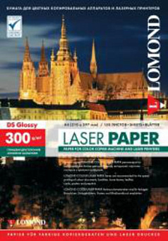 Бумага Lomond [A4] глянцевая 2х сторонняя, (для лазерной печати), 300 г/м2, 150л