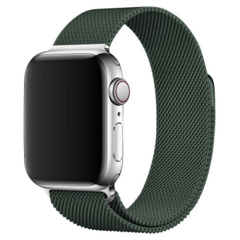 Ремешок Gurdini Milanese Loop Apple Watch 42/44/45/49mm Pine Green (зеленая сосна)