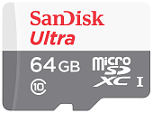 Карта памяти microSD .64Gb Sandisk Ultra microSDXC CLASS 10 UHS-I 100MB/s