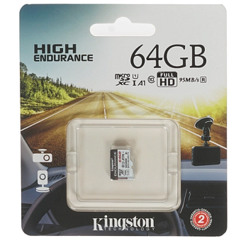Карта памяти microSD 64Gb Kingston microSDXC High Endurance Class10 (95/30 MB/s)