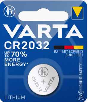 Элемент питания CR2032, 3V, 1шт, Varta Electronics CR2032 BL1 Lithium