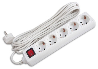 Сетевой фильтр BURO 5м (5 розеток) White