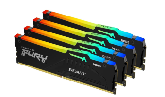 Модуль памяти DDR5 128Gb 5600MHz Kingston FURY Beast RGB XMP CL40 (Kit of 4)