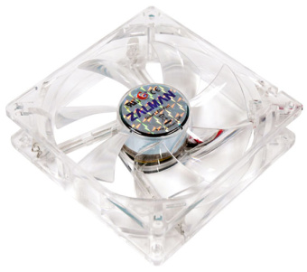 Вентилятор для корпуса 92mm Zalman ZM-F2BL LED blue (92x92x25мм, 900-1800об/мин, 20-36дБ, подшипник скольжения)