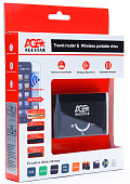 Внешний картридер USB2.0 Agestar WPRS1 microUSB, SD, USB, LAN, Wi-Fi, 1200мАч, черный