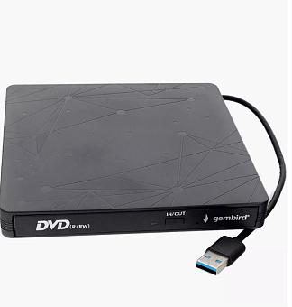 Внешний привод DVDRW Gembird DVD-USB-03C USB3.0, USB-C пластик, черный