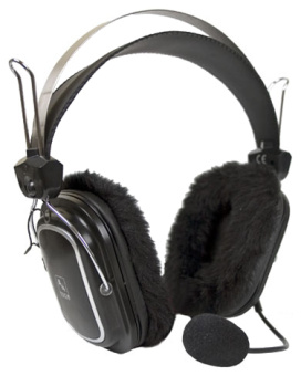 Наушники проводные A4Tech HS-60 (микрофон, 20 - 20 000 Гц, 97 дБ, 2-е Амбушюр для Лета и Зимы, 2м) ч