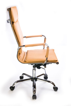 Кресло Бюрократ CH-993 (эко.кожа, мех. качания, крест. металл хром, до 120 кг) Светло-Коричневый