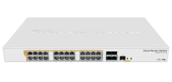 Коммутатор 24 port MIKROTIK CRS328-24P-4S+RM 1000 Мбит/сек 24*PoE 4*SFP