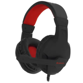 Наушники проводные Defender Cujo кабель 2м, чёрно-красный