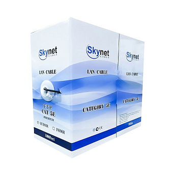 Кабель витая пара внутренний 4 пары UTP кат.5e (305м) медный SkyNet Premium (пониженное дымо и газоо