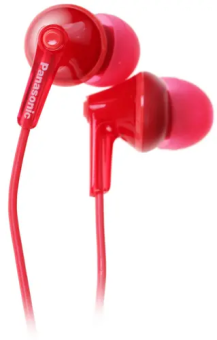 Наушники проводные Panasonic (вакуумные, внутриканальные, наушники-затычки 1.1м) красный