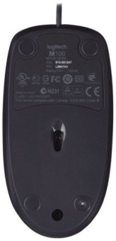 Мышь проводная Logitech M100r Optical USB Grey