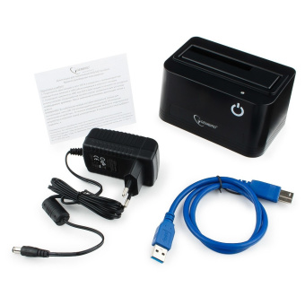 Док-станция Gembird (2.5"/3.5" HDD, блок питания) черный