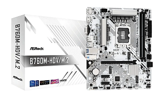 Материнская плата Socket-1700 ASRock B760M-HDV/M.2 (B760) 2*DDR5 HDMI DP mATX