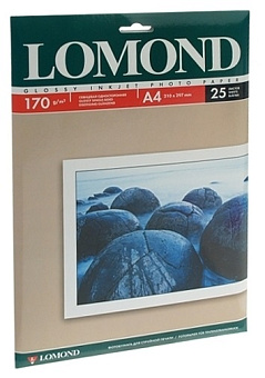 Бумага Lomond [A4] глянцевая, 170гр/м2, 25л