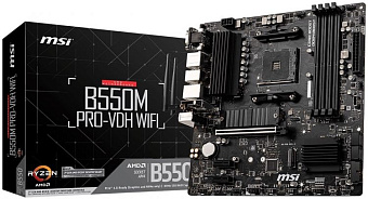 Материнская плата Socket AM4 MSI B550M PRO-VDH (B550) 4*DDR4 2*PCI-Ex1 1*PCI-Ex16 SATA M.2 HDMI DP VGA mATX