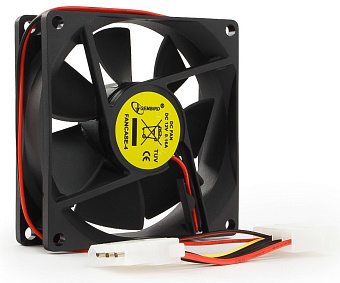 Вентилятор для корпуса 80mm Gembird FANCASE-4 (4pin Molex, 80x80x25мм, 27дБ, 2600об/мин, провод 30cm)