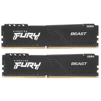 Модуль памяти DDR4 32Gb PC4-25600 3200MHz Kingston Fury Beast Black (kit of 2)