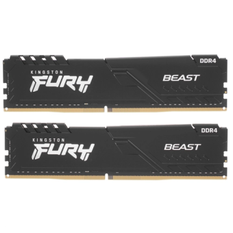 Модуль памяти DDR4 32Gb PC4-25600 3200MHz Kingston Fury Beast Black (kit of 2)