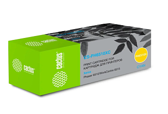 Картридж лазерный Cactus CS-PH6510XC (106R03693) для Xerox Phaser 6510/WC6515 голубой