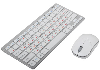 Комплект беспроводной (клавиатура+мышь) Gembird KBS-7001 Wireless USB White