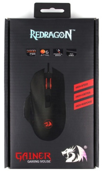 Мышь проводная Redragon GAINER (1000-3200 dpi доп. боковые кнопки эргономичная подсветка) USB