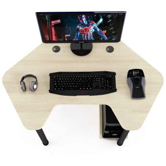 Стол компьютерный MaDXRacer PILOT GTC12 "1260х845х750" Ясень Шимо светлый