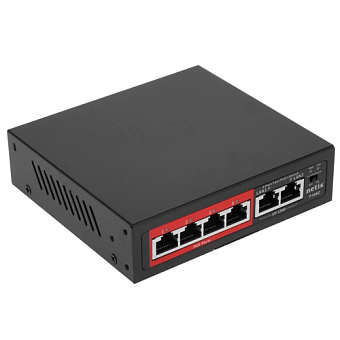 Коммутатор 6 port NETIS P106C 100 Мбит/с 4*PoE черный