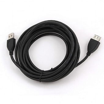 Кабель USB2.0 Am < - > Af удлинительный  4.5м, Cablexpert, экран, феррит.кольцо, черный