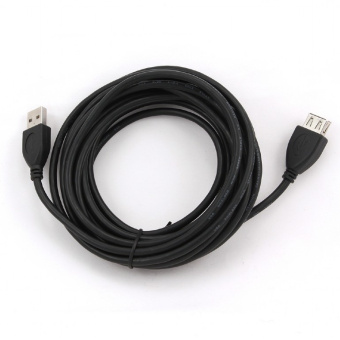 Кабель USB2.0 Am < - > Af удлинительный  4.5м, Cablexpert, экран, феррит.кольцо, черный