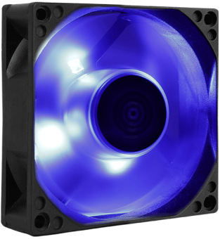 Вентилятор для корпуса 80mm Aerocool Motion 8 Blue-3P 3-pin, Blue Led, черный
