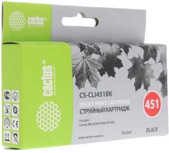 Картридж струйный CACTUS  CS-CLI451BK, для Canon, черный