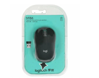 Мышь беспроводная Logitech M186 Wireless Grey