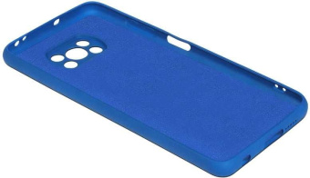 Чехол для смартфона Poco X3 Pro - DF poOriginal-02 cиликоновый с микрофиброй черный